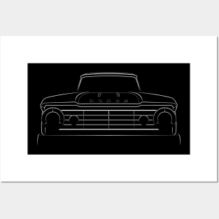 1967 Dodge D100 Sweptline - front stencil, white Posters and Art